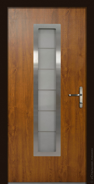 Стальная линия дверь ХАСКИ PRO С ОКНОМ (HUSKY PRO) энергосберегающая дверь для коттеджа