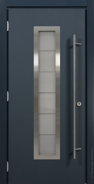 Стальная линия дверь ХАСКИ PRO С ОКНОМ (HUSKY PRO) энергосберегающая дверь для коттеджа
