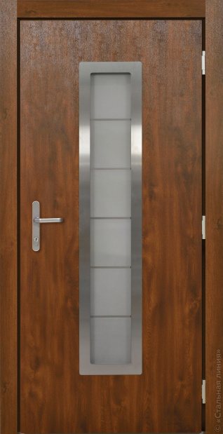 Стальная линия дверь ХАСКИ PRO С ОКНОМ (HUSKY PRO) энергосберегающая дверь для коттеджа