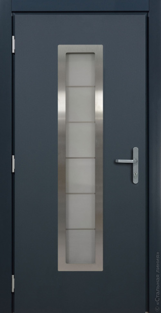Стальная линия дверь ХАСКИ PRO С ОКНОМ (HUSKY PRO) энергосберегающая дверь для коттеджа