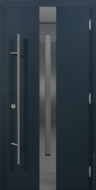 Стальная дверь ХАСКИ PRO С УЗКИМ ОКНОМ (HUSKY PRO) энергосберегающая дверь для коттеджа