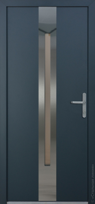 Стальная дверь ХАСКИ PRO С УЗКИМ ОКНОМ (HUSKY PRO) энергосберегающая дверь для коттеджа