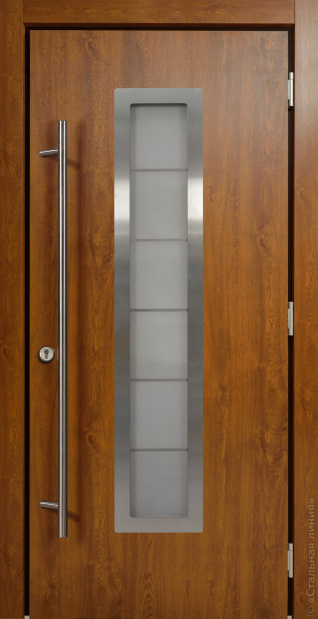 Стальная линия дверь ХАСКИ PRO С ОКНОМ (HUSKY PRO) энергосберегающая дверь для коттеджа