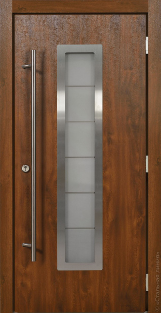 Стальная линия дверь ХАСКИ PRO С ОКНОМ (HUSKY PRO) энергосберегающая дверь для коттеджа